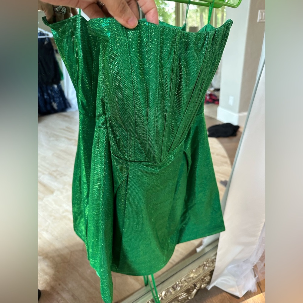 Shimmering Green Strapless Dress size M
